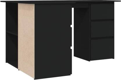 Spyder Craft Corner Desk L-Shaped Computer Desk 6 Drawers With Storage Office Study Table Engineered Wood Multipurpose Table  (Free Standing, Finish Color - Black-1, DIY(Do-It-Yourself))
