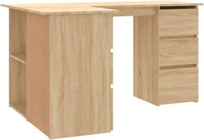 Spyder Craft Corner Desk L-Shaped Computer Desk 6 Drawers With Storage Office Study Table Engineered Wood Multipurpose Table  (Free Standing, Finish Color - Sonoma Oak-1, DIY(Do-It-Yourself))