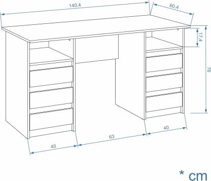 Spyder Craft Office Study Table With 6 Drawers for Home Office Study Table Engineered Wood Multipurpose Table  (Free Standing, Finish Color - Sonoma Oak & White-1, DIY(Do-It-Yourself))