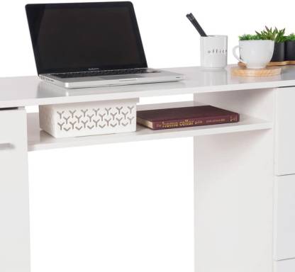 Spyder Craft Office Study Table Computer Desk With 1 Door & 3 Drawers for Home Office Engineered Wood Multipurpose Table  (Free Standing, Finish Color - White-2, DIY(Do-It-Yourself))
