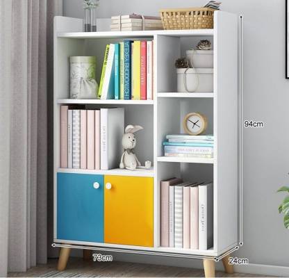 Spyder Craft Multipurpose Bookshelf Storage Cabinet for Books Bedroom & Living Room Engineered Wood Semi-Open Book Shelf  (Finish Color - Oak, DIY(Do-It-Yourself))