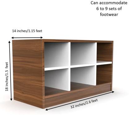 Spyder Craft Index Shoe Cabinet Chest of Drawers with 6 Open Shelves Engineered Wood Shoe Rack  (White, Brown, 6 Shelves, DIY(Do-It-Yourself))