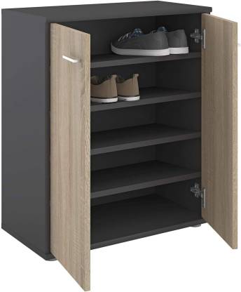 Spyder Craft Shoe Cabinet Chest of Drawers with 2 Doors with 5 Inner Shelves Engineered Wood Shoe Rack  (Grey, 5 Shelves, DIY(Do-It-Yourself))