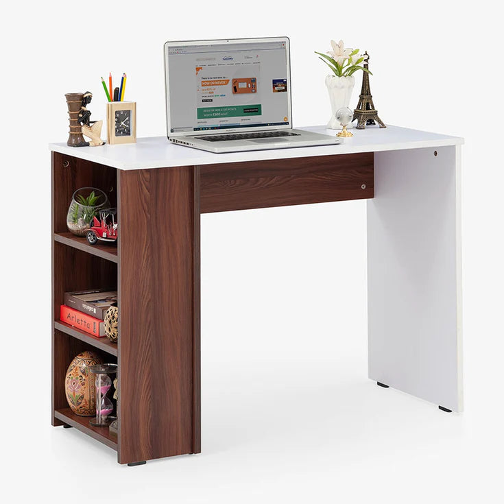 Spyder Craft Trent Study Desk with Bookshelf WHITE - BROWN