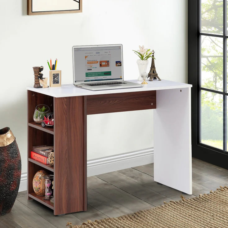 Spyder Craft Trent Study Desk with Bookshelf WHITE - BROWN WHITE - BROWN